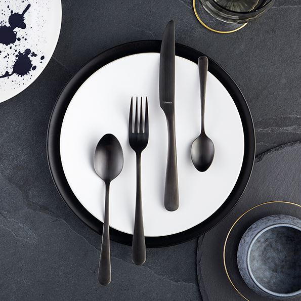 Amefa Diplomat Vintage Black PVD Matte Dessert Spoon, 19.7 cm/ 7.75"