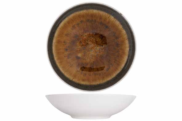 IRIS BROWN SOUP PLATE 21.5CM 6/casepack