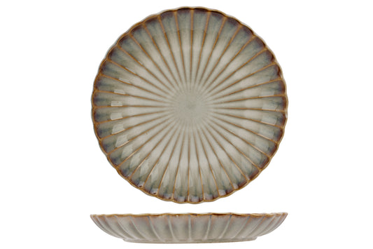 Astera Pearl Plate, 27.4 (10.8") dia., 3.8 cm (1.5") height, round, stacking, stoneware