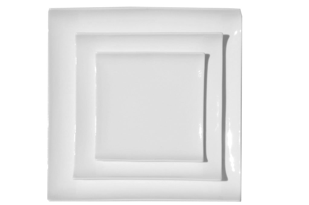 William Fine Bone China Curled Square Plate, 19 cm/ 7.5"