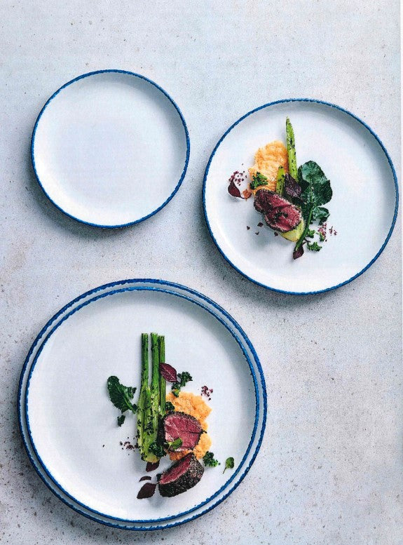 Dapple Blue Coupe Plate, 25 cm/ 9.75"