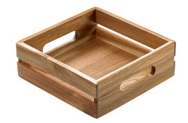 Acacia Square Crate, 20 x 20 x 7 cm/ 7.9 x 7.9 x 2.8"