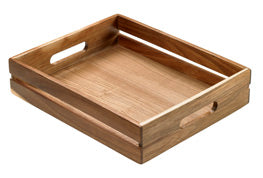 Acacia Rectangle Crate, 32.5 x 26.5 x 7 cm/ 12.8 x 10.4 x 2.8"