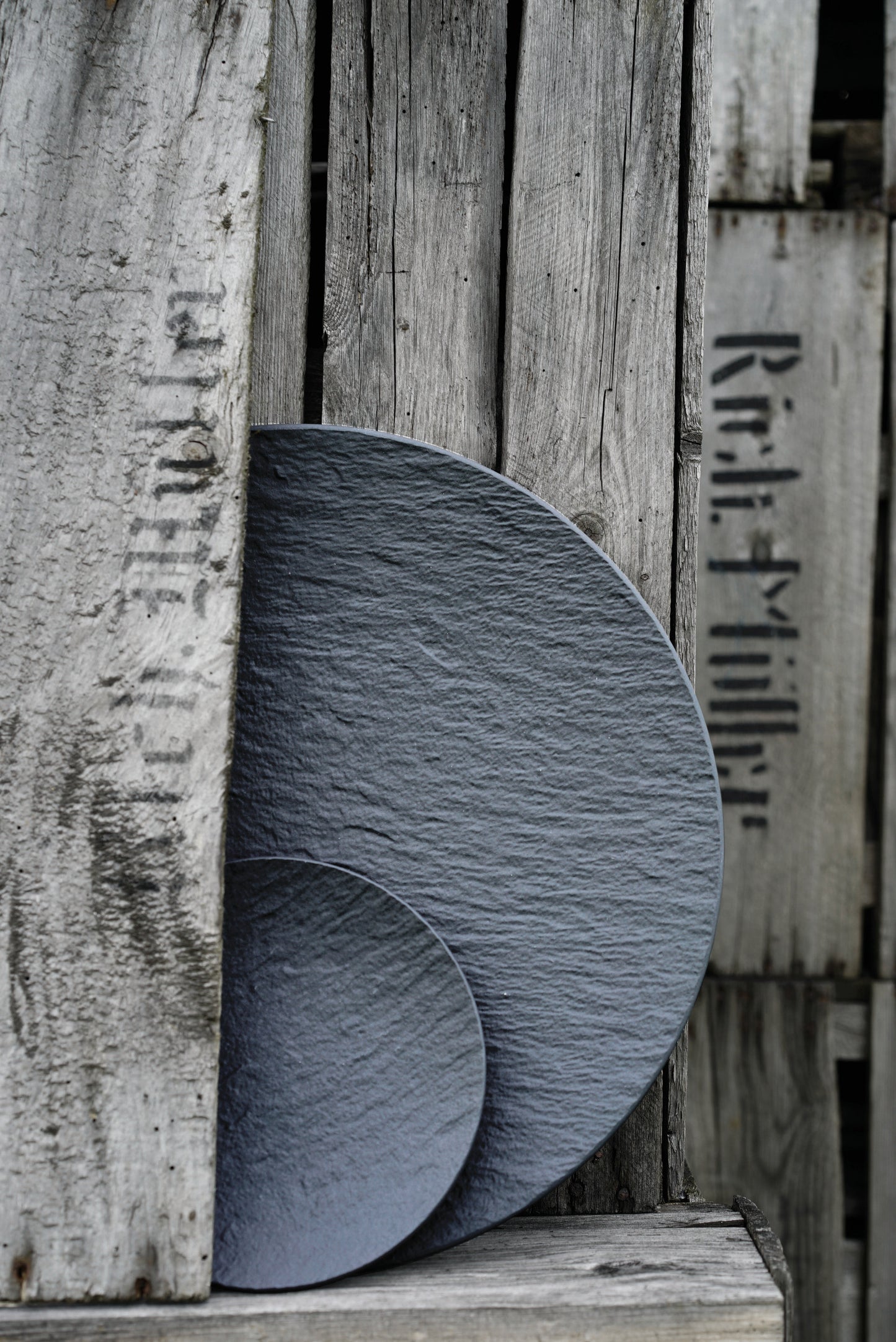 The Rock Black Shale Flat Coupe Plate, 12.4"