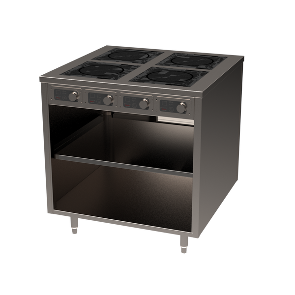 BOH Series 36" 4-zone 1800W Flameless Cooking Slide-in Induction Range Cabinet