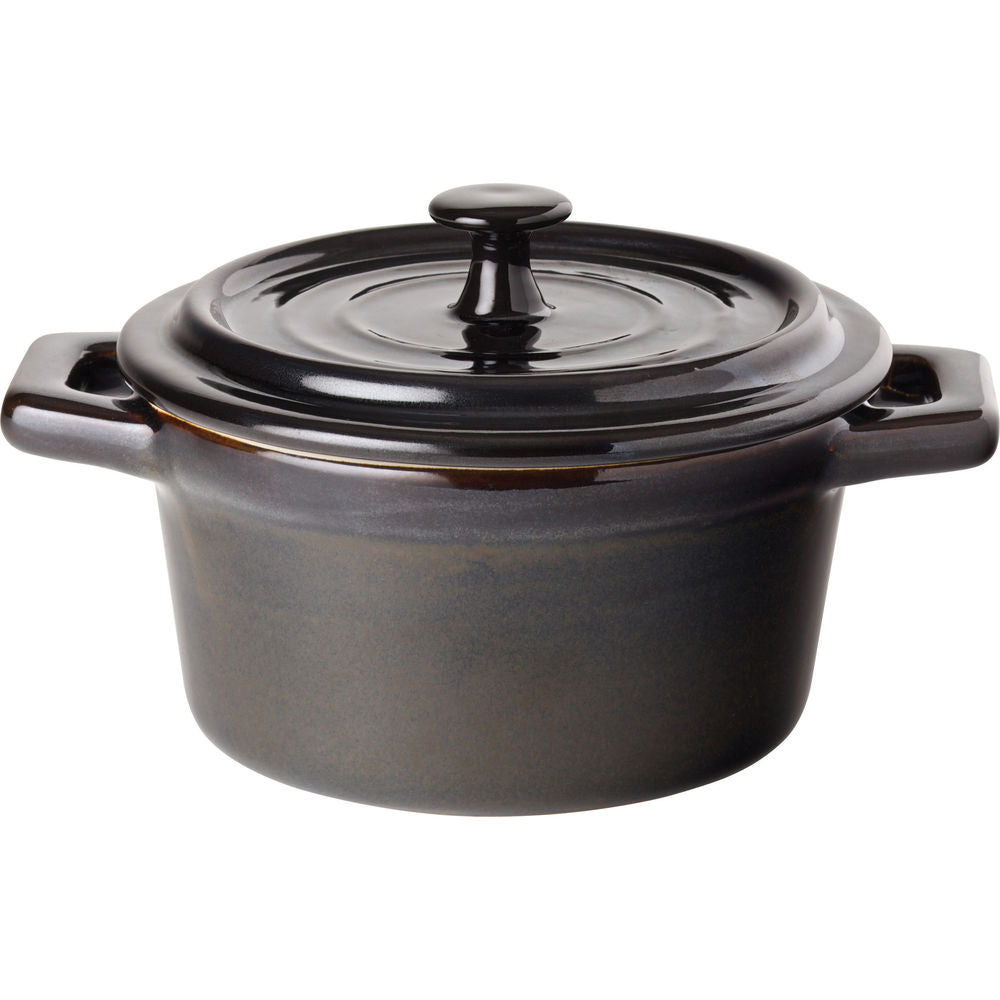 Black Round Casserole, 10.1 cm - 4"/ 0.26 L - 9 oz (Pair W/ JMP804)