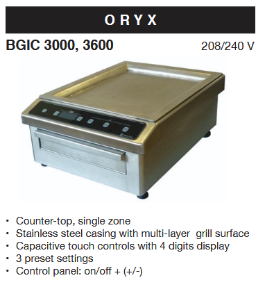 Adventys Induction Griddle - BGIC 3000