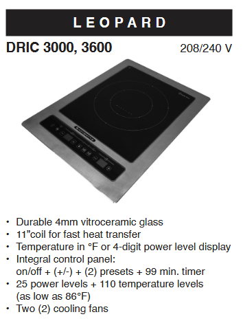 Adventys Drop-in Induction Cooker - DRIC 3000/3600