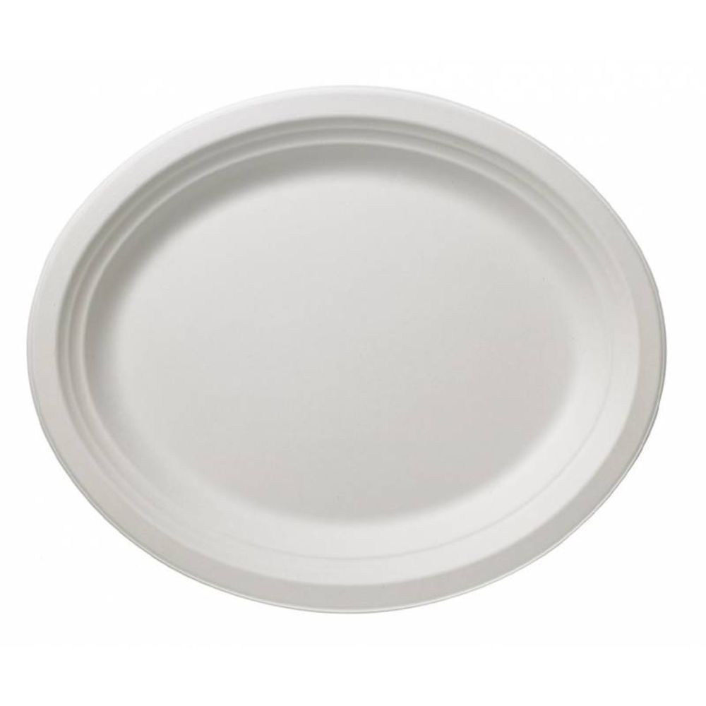 Oval Plate, 32 x 25 cm, compostable, biodegradable