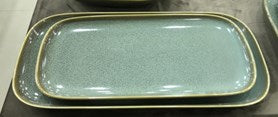Reactive Moss Green Rectangle Platter 35.5 x 18.5 cm/ 13.9 x 7.2"