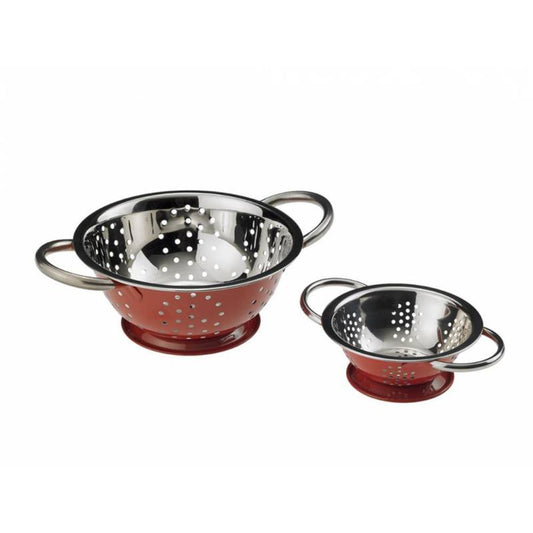 Red Stainless Steel Colander, 18 cm/ 7.25"
