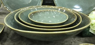 Reactive Moss Green Round Bowl 24.8 cm/ 9.7"