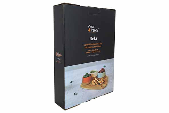 Delta Bowl Tear Drop Set - 3 Bowls, 9.5 x 5.5cm / 3 3/4 x 2 1/8" + Board, 36 x 27 cm / 14 1/8 X 10 5/8"