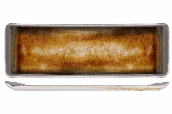 IRIS BROWN SERVING PLATE 30X9.5CM 6/casepack