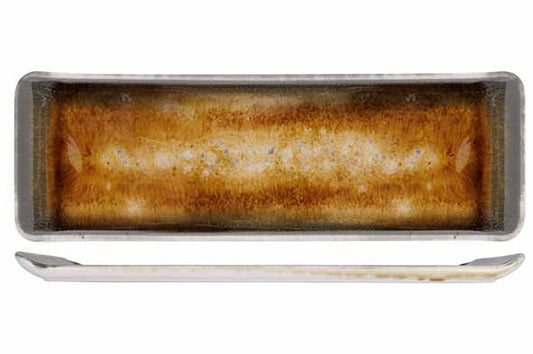 IRIS BROWN SERVING PLATE 30X9.5CM 6/casepack