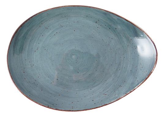 Rustic Blue Coupe Platter 32.5 x 23.5 cm
