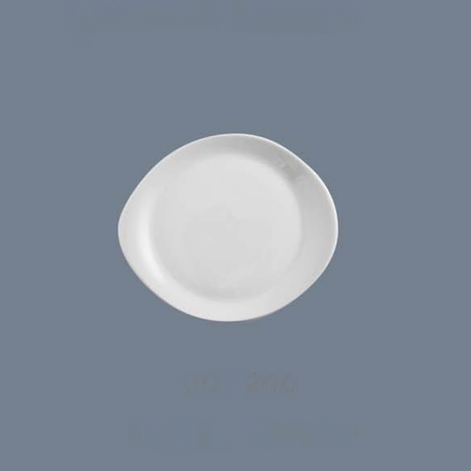 Plain White Pebble Dinner Plate, 25.4 x 21.5 cm/ 10 x 8.5"