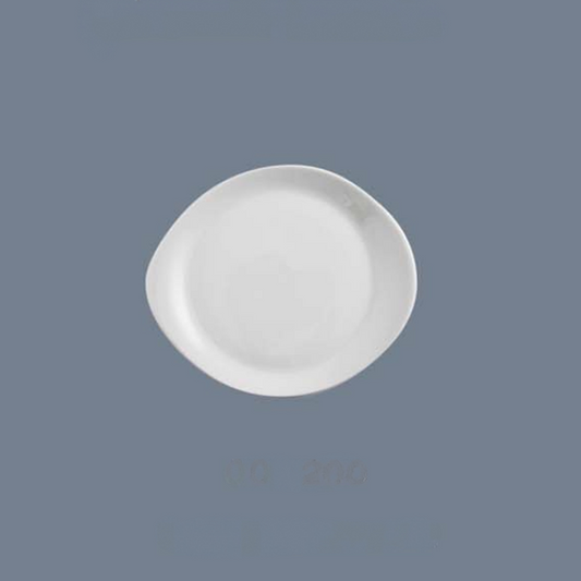 Plain White Pebble Dinner Plate, 25.4 x 21.5 cm/ 10 x 8.5"