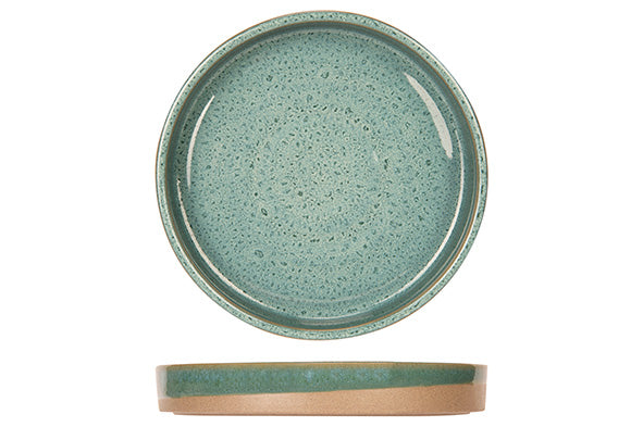 Basalt Ocean Green Dish/plate, 15 cm (5.9") dia., 2.5 cm (0.9") height, 5 oz, round, stacking, stoneware
