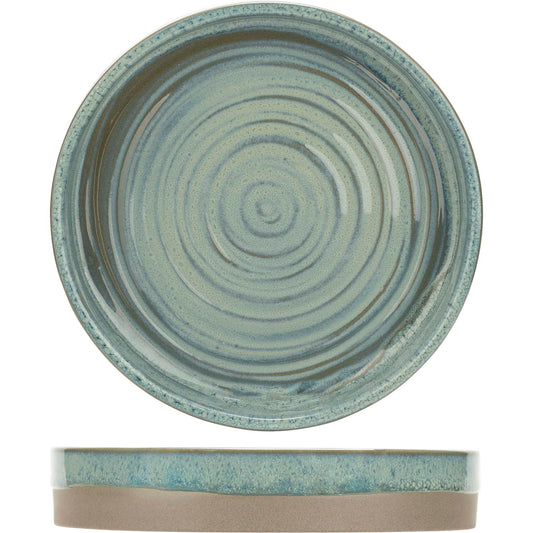 Basalt Ocean Green Soup Plate, 24 cm (9 1/2") dia., 4 cm  (1 5/8") H., round, stacking, stoneware