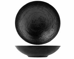 Set of 6 Cosy and Trendy Merio dark grey porcelain round soup plates, 21.5cm diameter with textured finish
