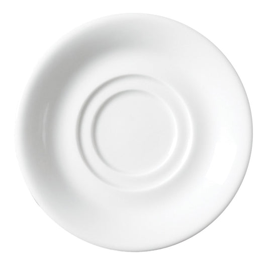 Plain White Double Well Saucer, 15.2 cm/ 6" (Pair W/ 51CCPWD035, 51CCPWD032, 51CCPWD038, 50CCPWD043)