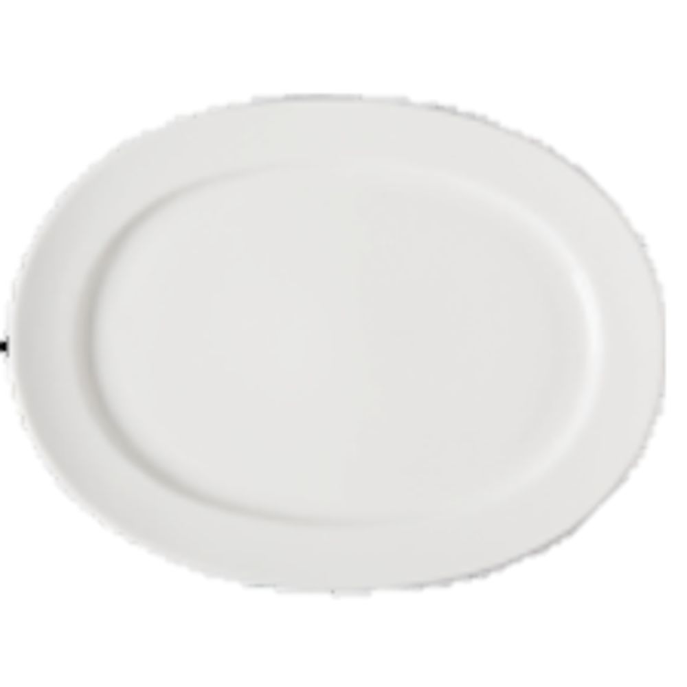 Plain White Rimmed Oval Platter, 34.9 cm/ 13.75"