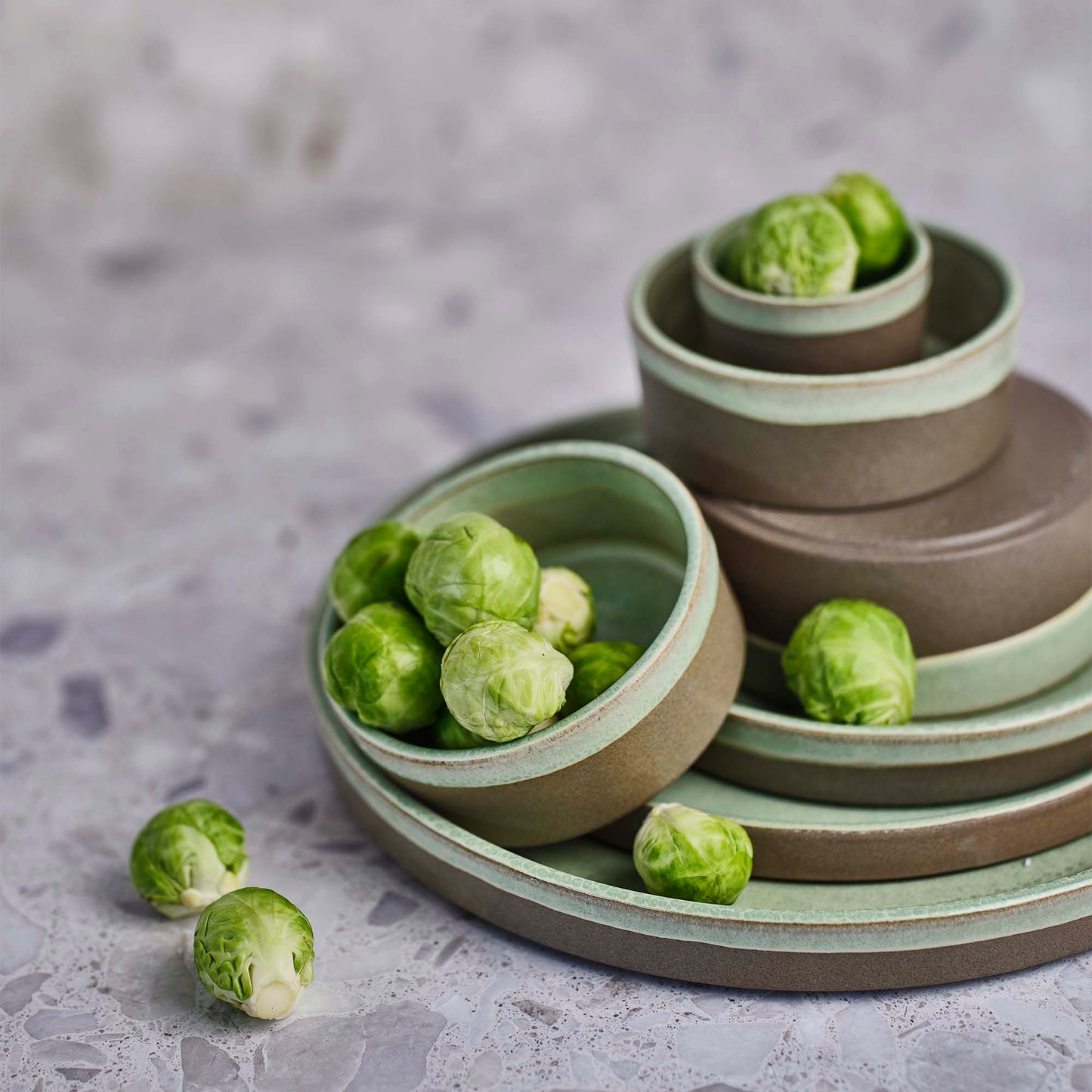 Basalt Fresh Mint Apero Bowl, 5.8 cm (2 1/4") dia., round, stacking, stoneware