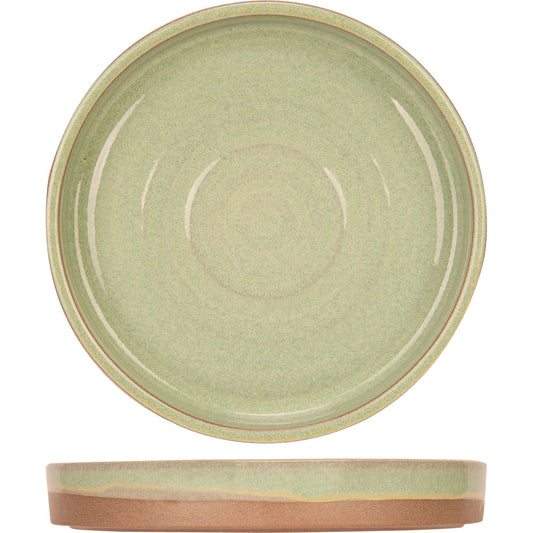 Basalt Fresh Mint Dish/plate, 15 cm (5.9") dia., 2.5 cm (0.9") height, 5 oz, round, stacking, stoneware