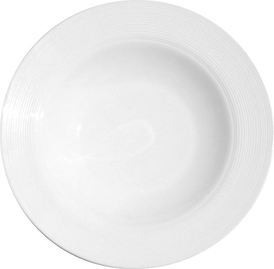 Solar Fine Bone China Embossed Rim Soup Plate, 22.8 cm/ 9"