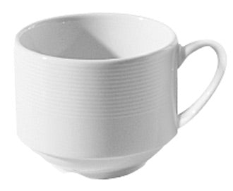 Solar Fine Bone China Embossed Stacking Cup, 0.22 L/ 7.75 oz (Pair W/ BCSR.40.15)