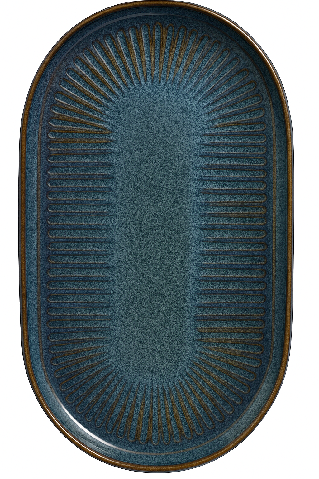 HERMES Indigo SUN OVAL PLATTER 28CM 12/case