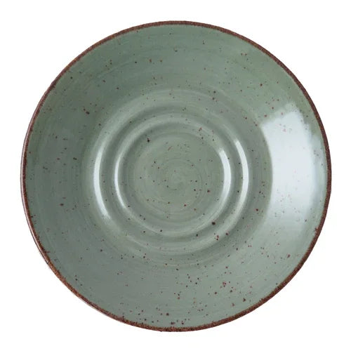 Rustics Dark Green Large Double Well Saucer, 16.5 cm/ 6.5" (Pair W/ 51RUS030-05, 51RUS040-05)