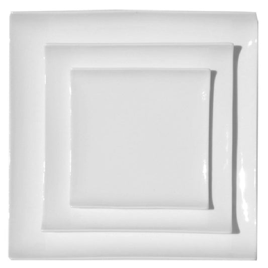 9-1/2 Inch Square Plate Curled Edge Bone China