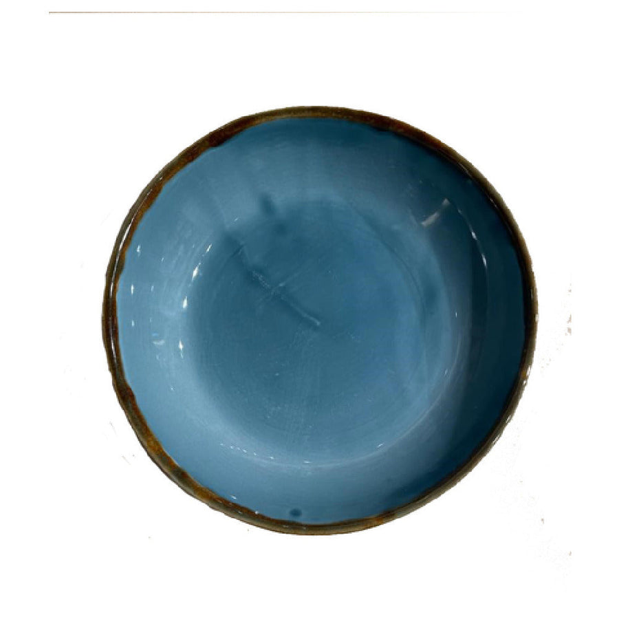 Autumn Corn Blue Wonky Bowl, 29 cm/ 11.5"