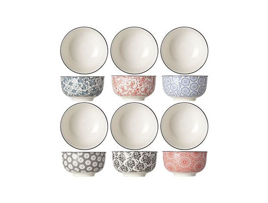 Delirio - Bowl Set, 9 x 4.8 cm / 3 1/2 x 1 7/8", 0.15 L / 5.3 oz (imp), Set of 6 Assorted, Non-Stock)