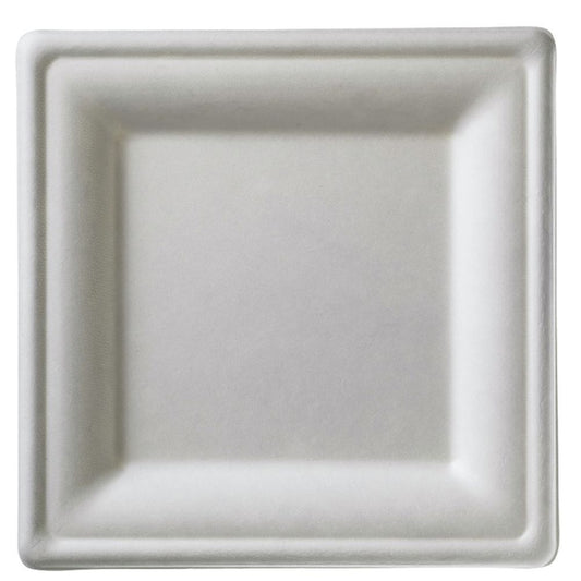 Square Plate, 20 x 20 cm, compostable, biodegradable