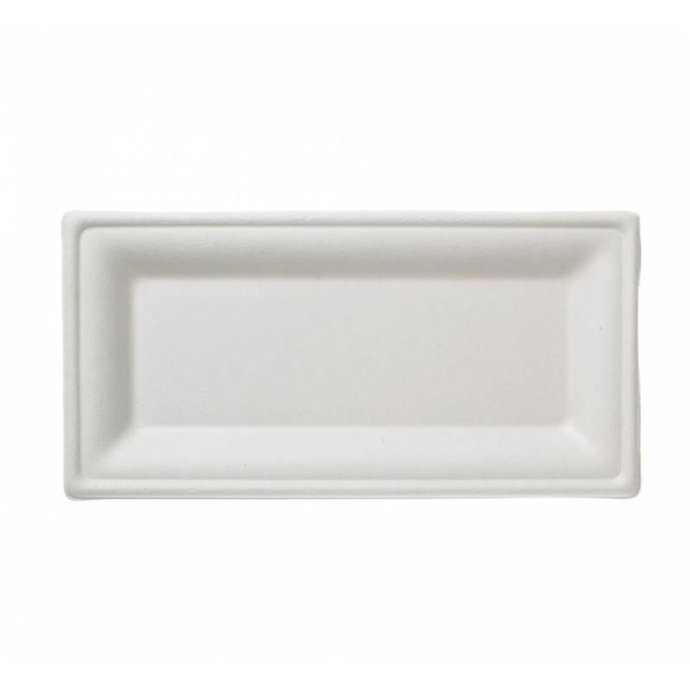 Rectangle Plate, 25 x 13 cm, compostable, biodegradable