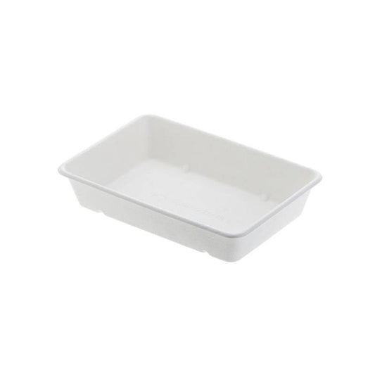 Deep Rectangle Tray, 23 x 15.5 x 5 cm - 800 ml, compostable, biodegradable