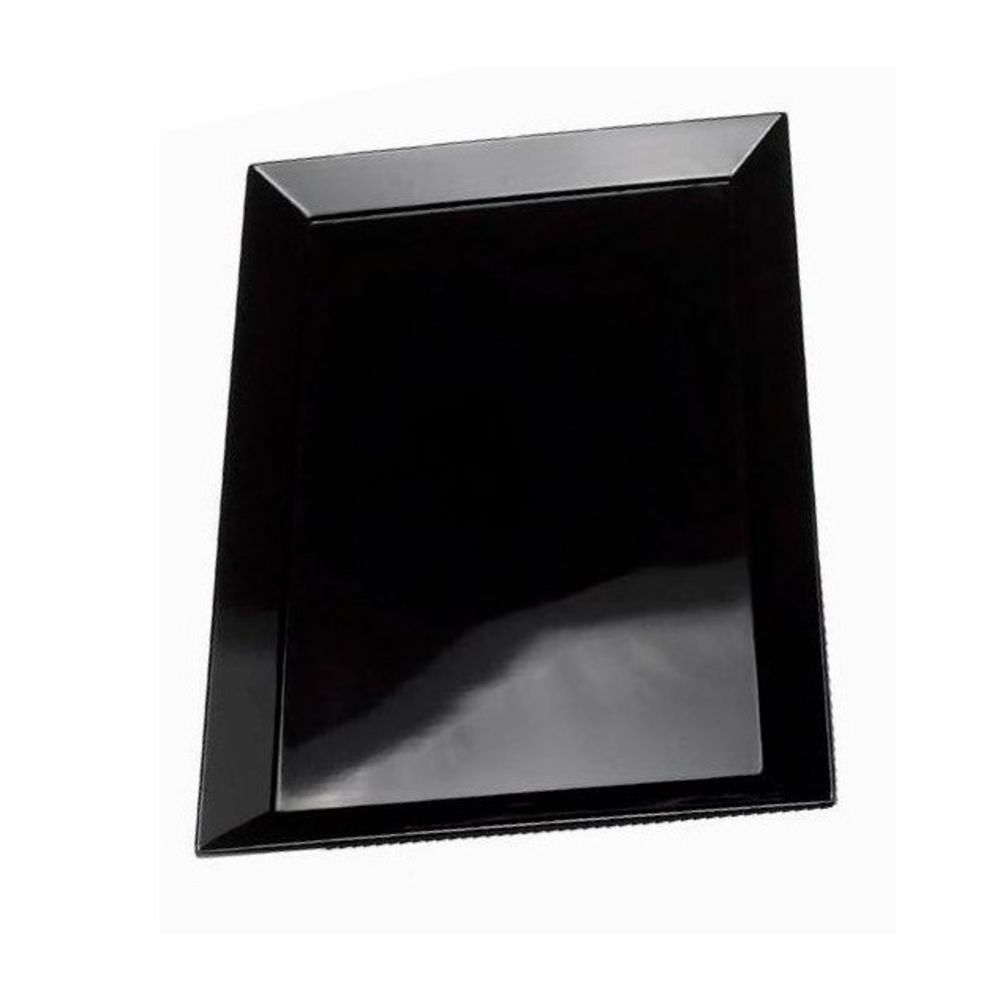 Black Rectangle Diamond Tray, 48 x 30 x 2.5 cm/ 19 x 12 x 1"