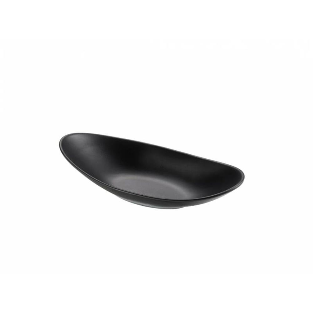 Melamine Black Oval Plate "Le Perle", 31 x 16 x 4 cm/ 12.25 x 6.5 x 1.75"