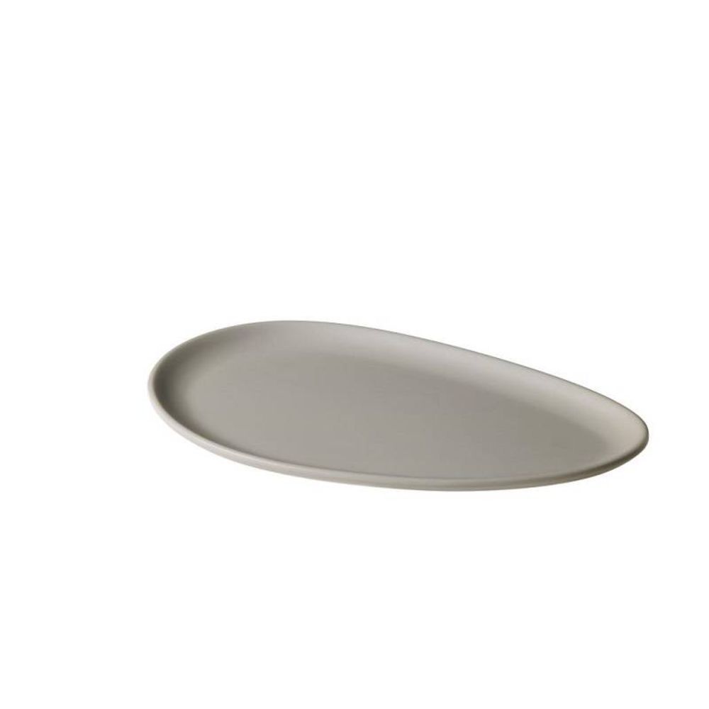 Light Grey Melamine Oval Tray, 35 x 24.8 x 1.6 cm/ 14 x 10 x 0.75"
