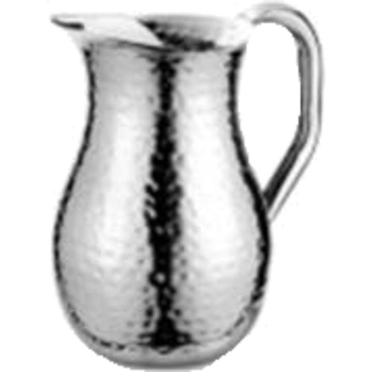 S/Steel Hammered Belly Water Pitcher, 2.0 L/ 67.6 oz